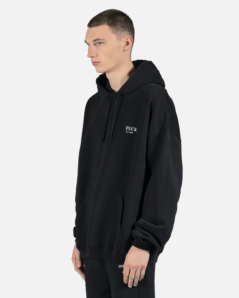 VETEMENTS Men's Sweatshirts Fuck Definition Hoodie in Black