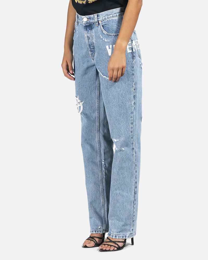 VETEMENTS Women Pants Fucked Up Jeans in 'Washed Blue'