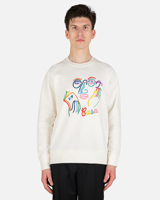 Casablanca Men's Sweatshirts Fujita San Sweatshirt in Off-White