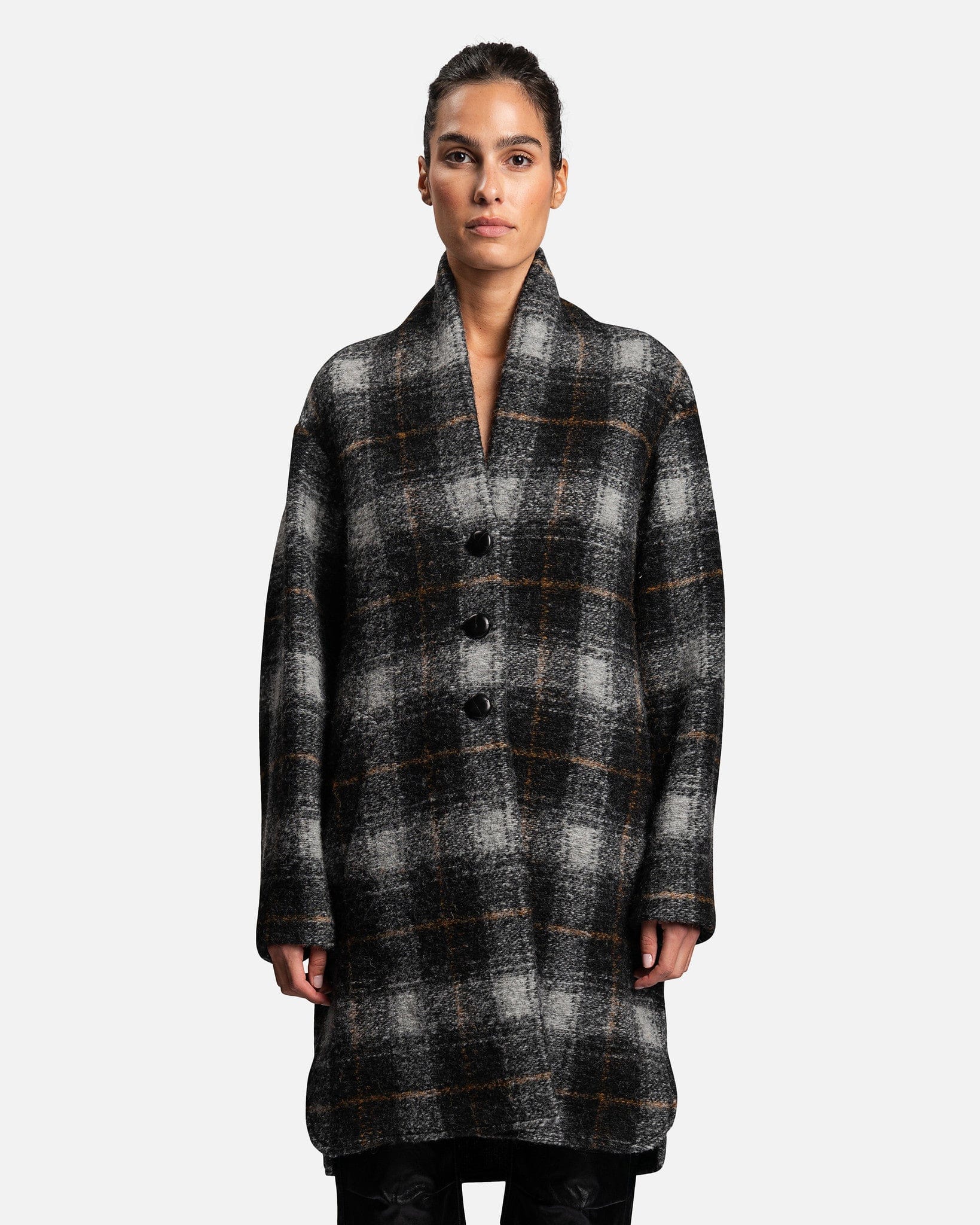 Isabel Marant Etoile Women Jackets Gabriel Checked Coat in Anthracite