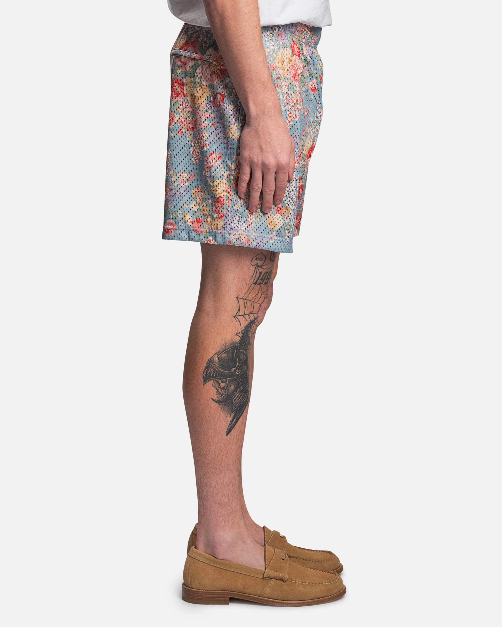 John Elliott Men's Shorts Game Shorts in Blue Tuscan Floral