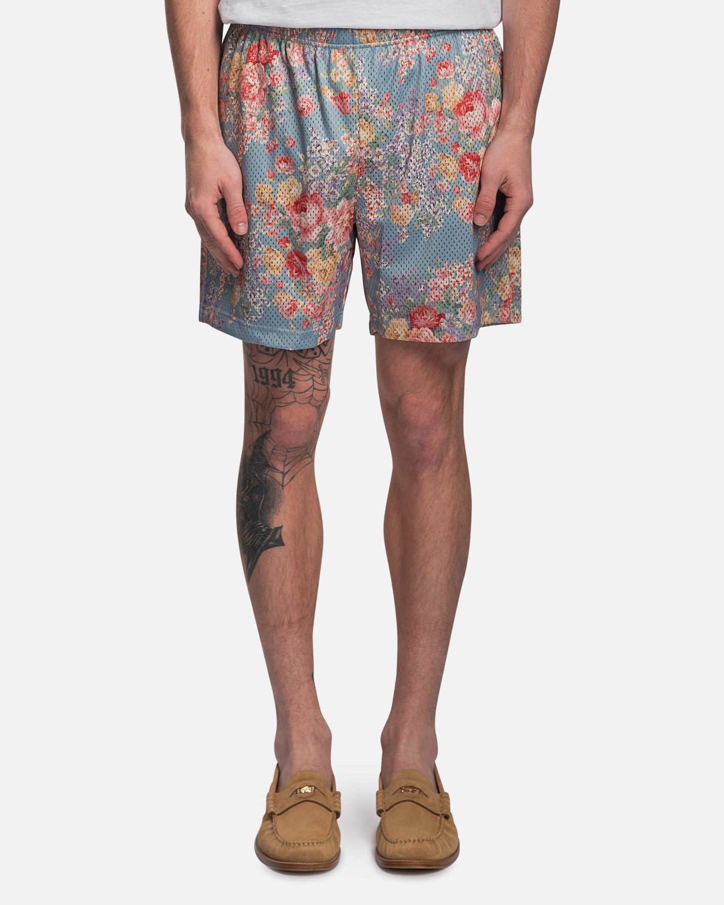 John Elliott Men's Shorts Game Shorts in Blue Tuscan Floral