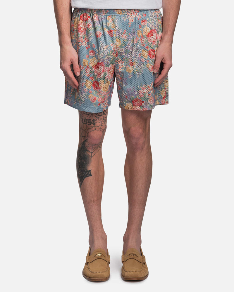 John Elliott Men's Shorts Game Shorts in Blue Tuscan Floral