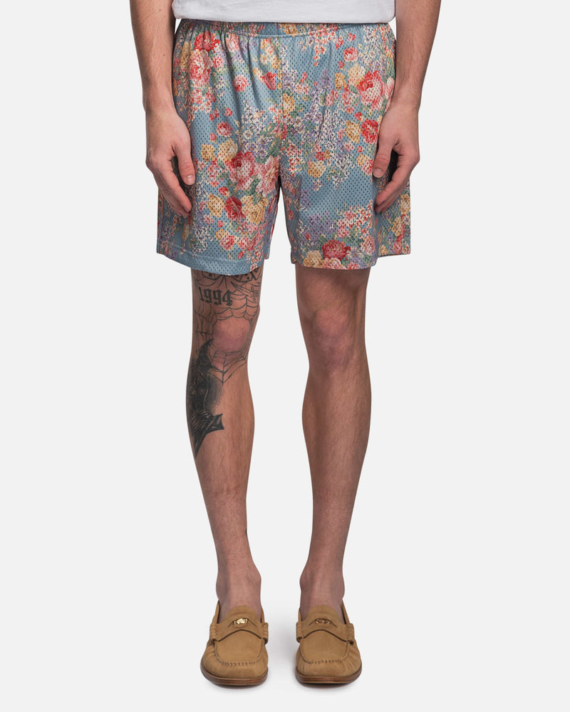 John Elliott Men's Shorts Game Shorts in Blue Tuscan Floral