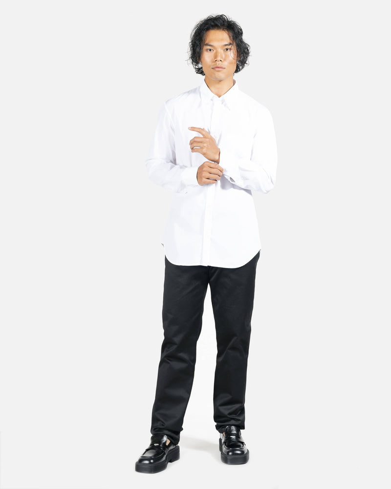 Maison Margiela Men's Shirts Garment-Dyed Slim Shirt in White