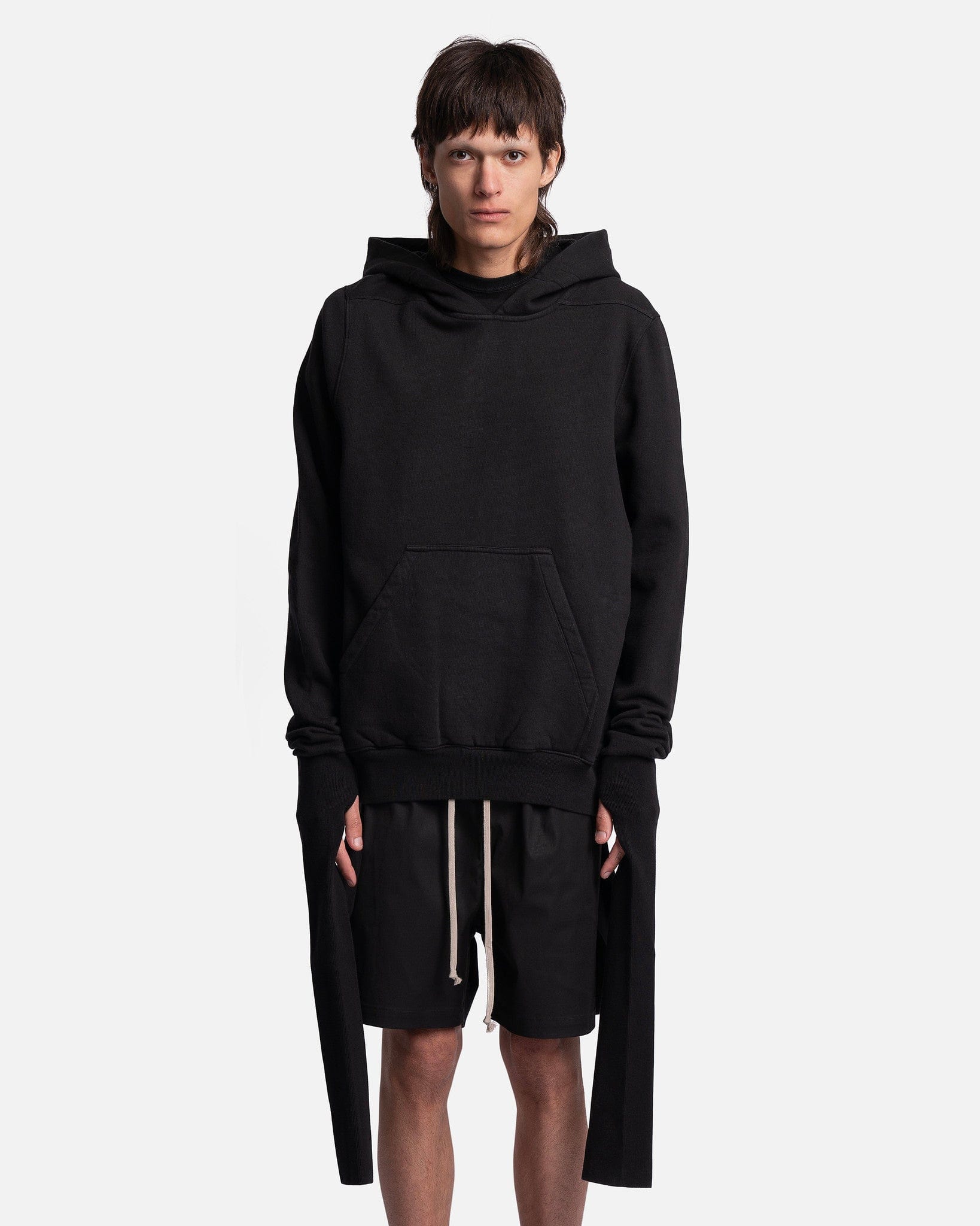 Rick Owens DRKSHDW Men's Sweatshirts Gauntlet Granbury Hoodie in Black
