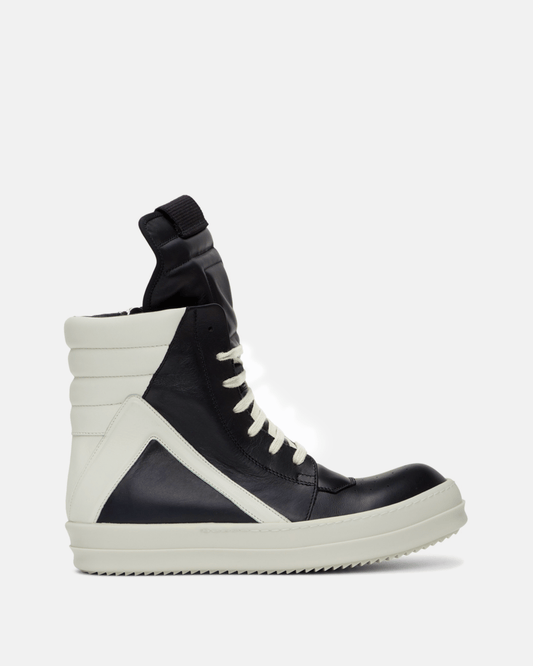 Rick Owens Men's Sneakers Geobasket in Black/Milk