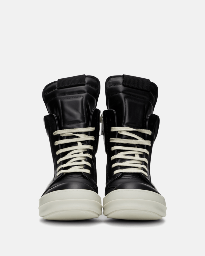 Rick Owens Men's Sneakers Geobasket in Black/Milk