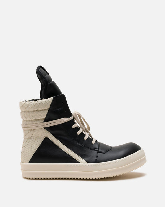 Rick Owens Men's Sneakers Geobasket in Black/Milk