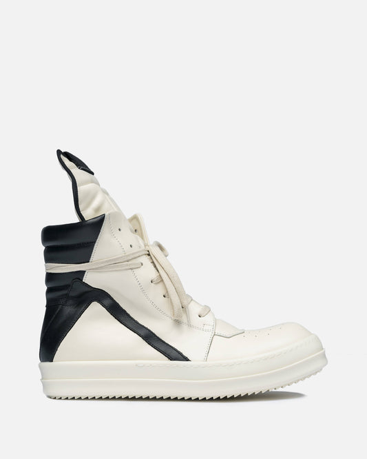 Rick Owens Men's Sneakers Geobasket in Milk/Black