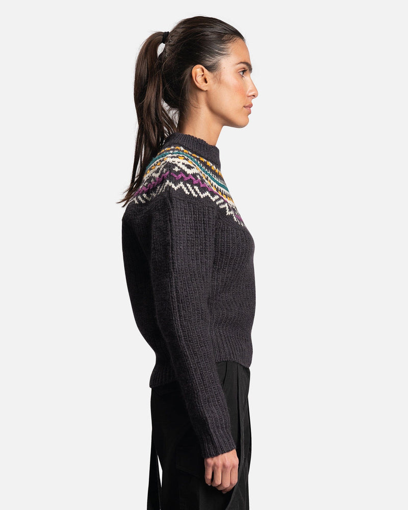 Isabel Marant Etoile Women Sweaters Gil Jacquard Wool Sweater in Faded Night