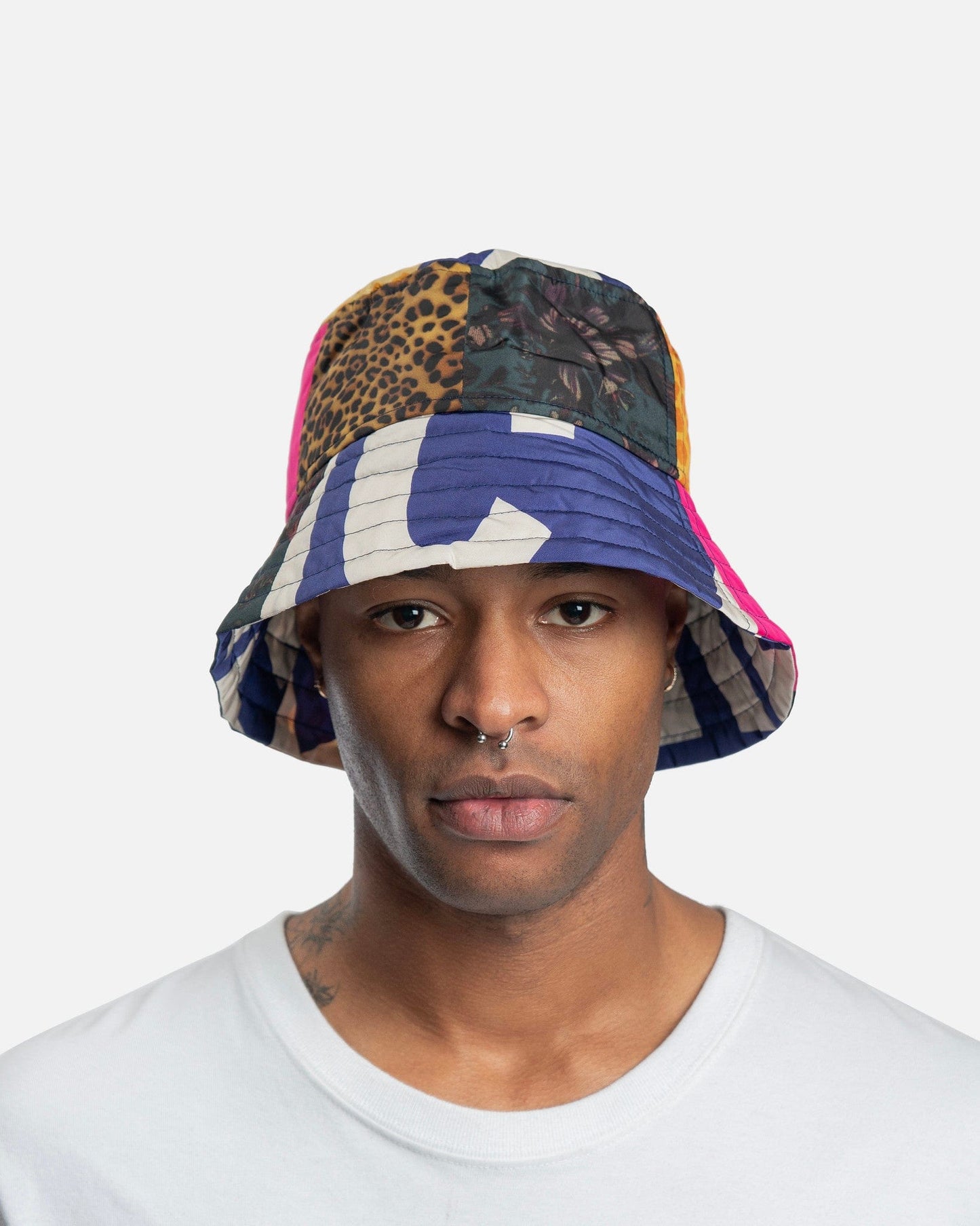 Dries Van Noten Men's Hats Gilly Patch Bucket Hat in Blue