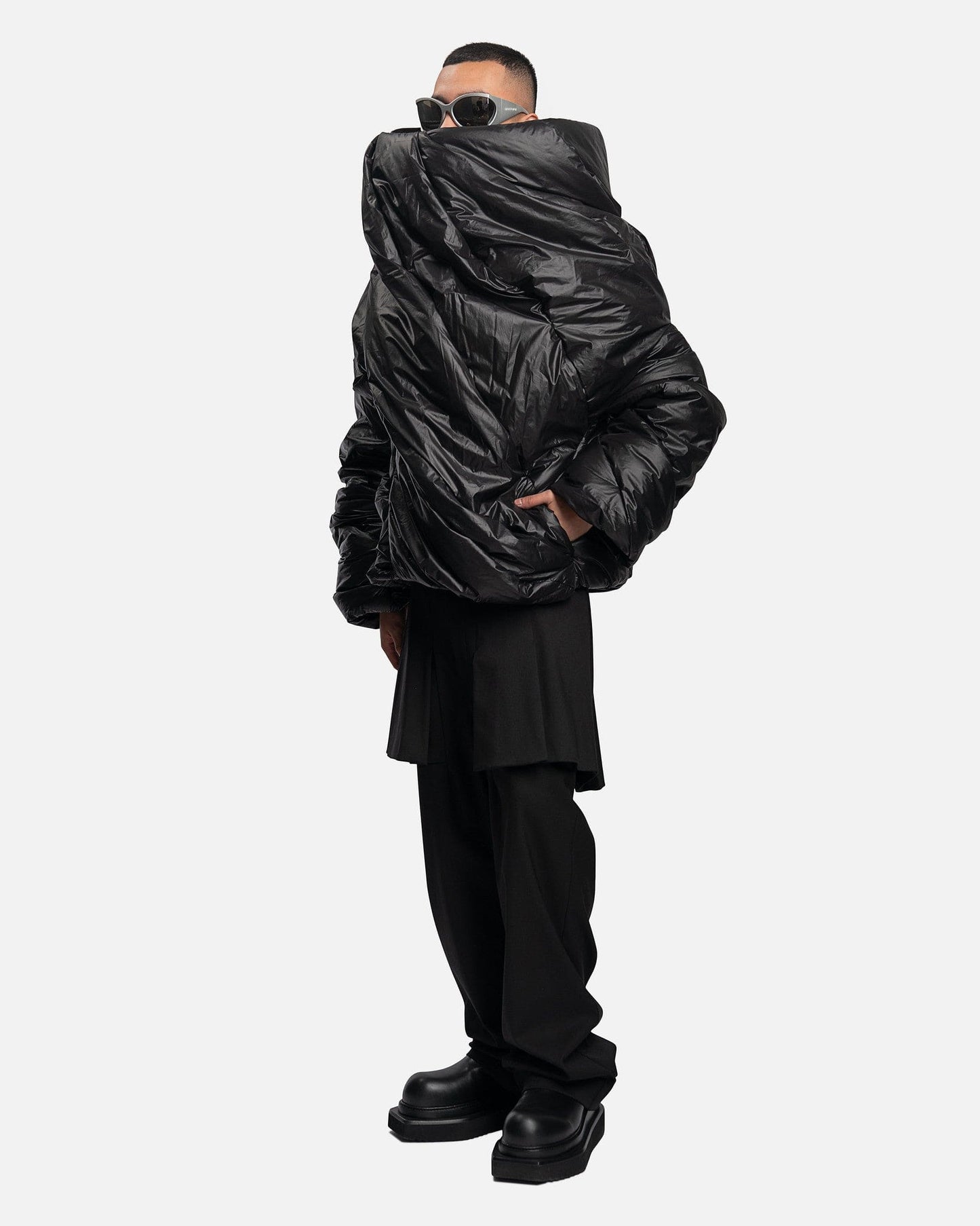 Goomheo Men's Jackets Glacier Puffer Jacket in Aubergine Black