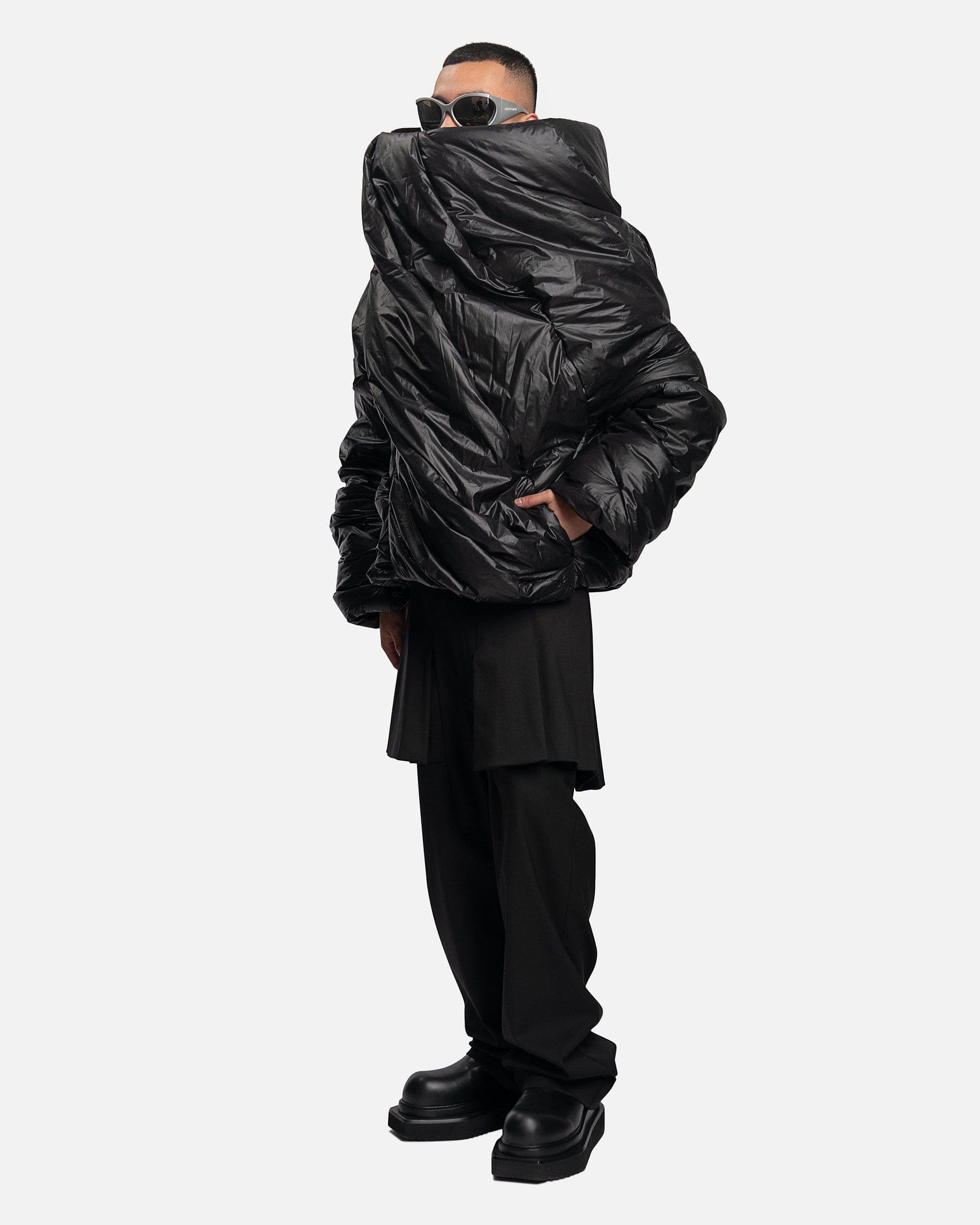 Goomheo Men's Jackets Glacier Puffer Jacket in Aubergine Black