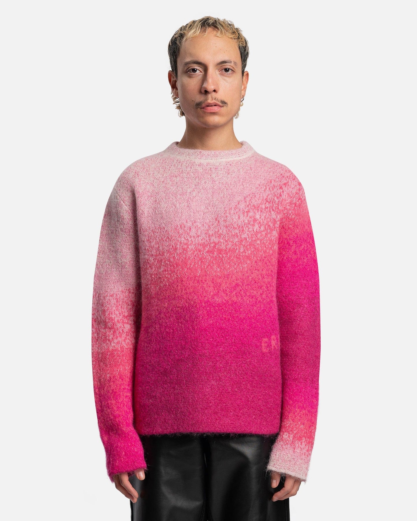 ERL Men's Sweater Gradient Crew Neck Sweater in Pink