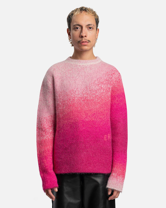 ERL Men's Sweater Gradient Crew Neck Sweater in Pink
