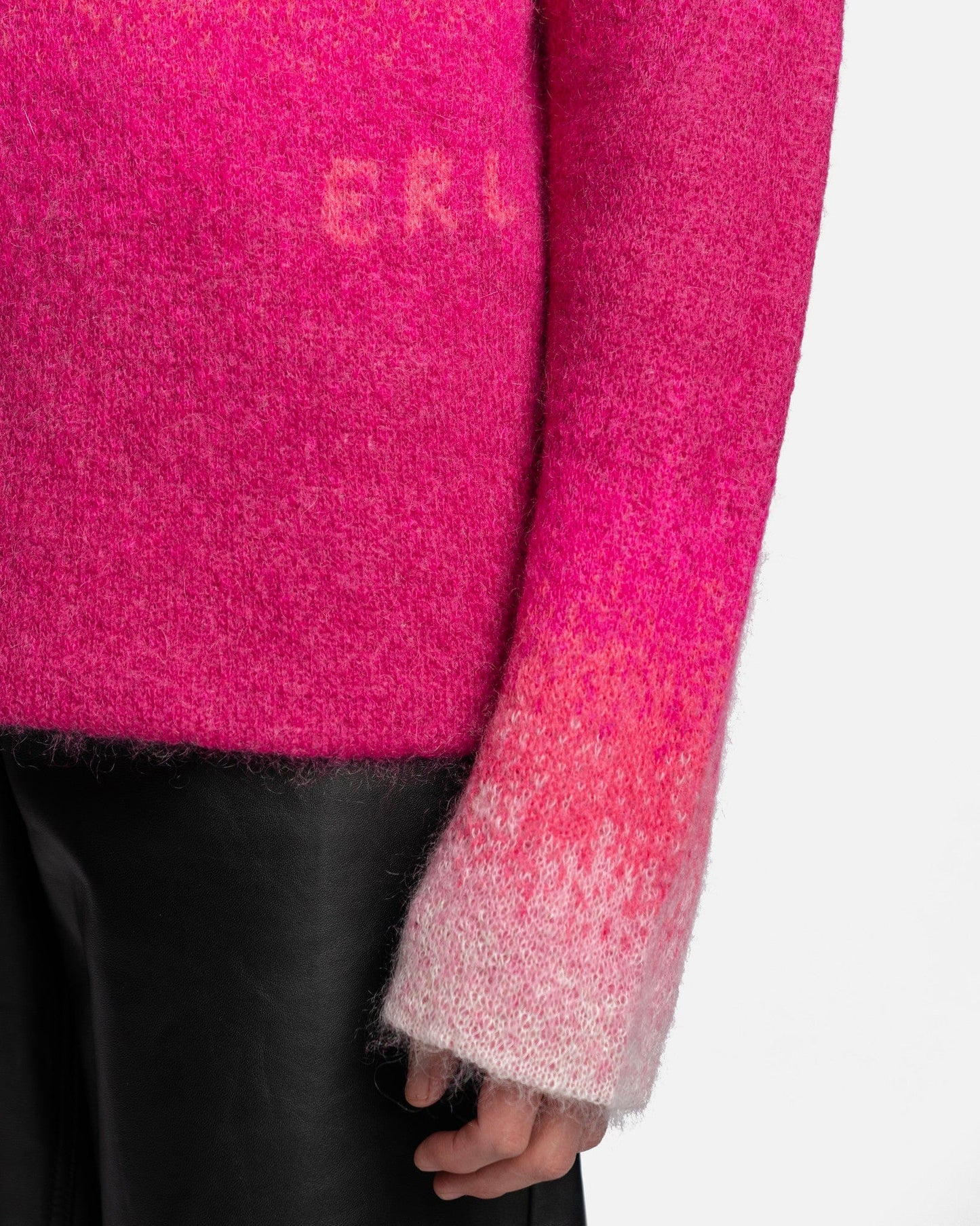 ERL Men's Sweater Gradient Crew Neck Sweater in Pink