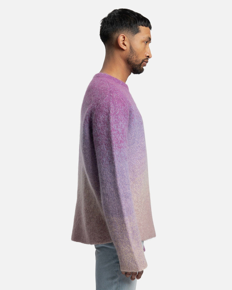 ERL Men's Sweater Gradient Crew Neck Sweater in Purple