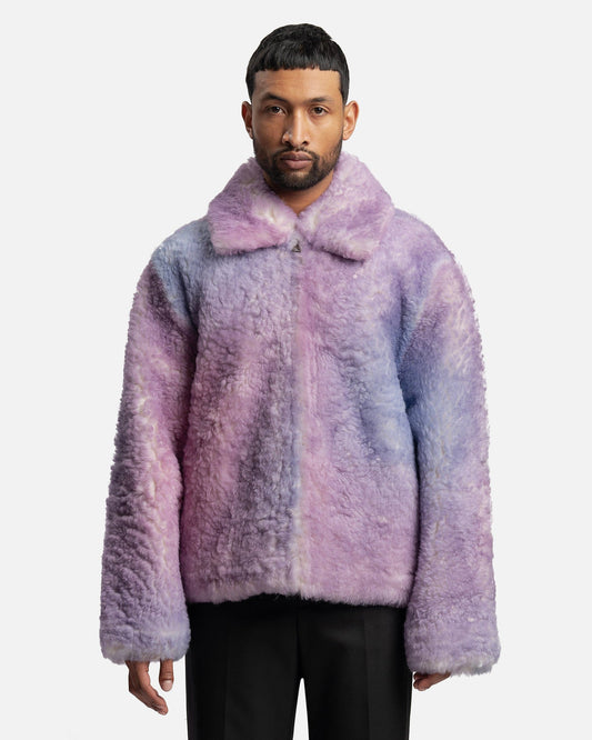 ERL Men's Jackets Gradient Shearling Leather Coat in Pink