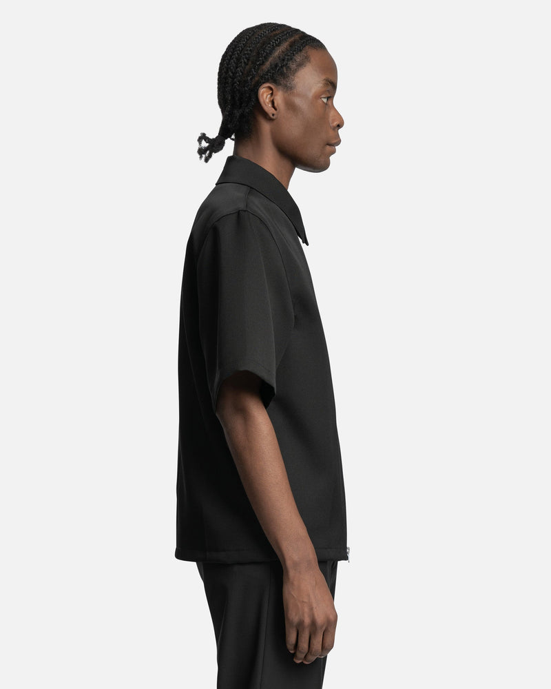 Jil Sander Men's Shirts Grain de Poudre Wool Outershirt in Black