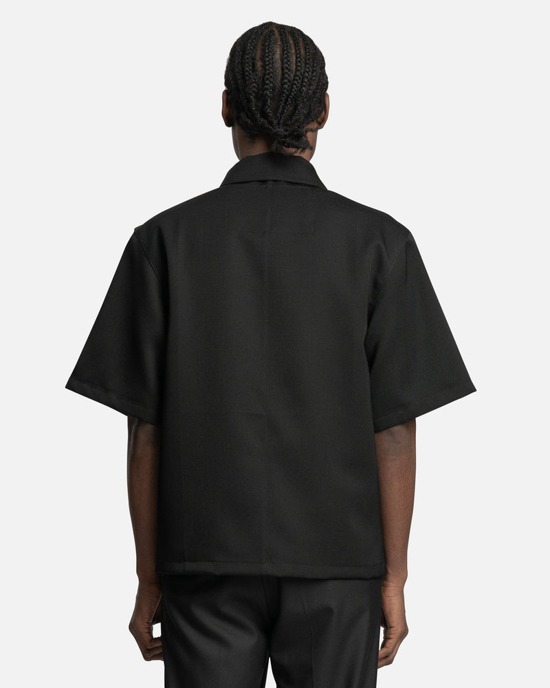Jil Sander Men's Shirts Grain de Poudre Wool Outershirt in Black