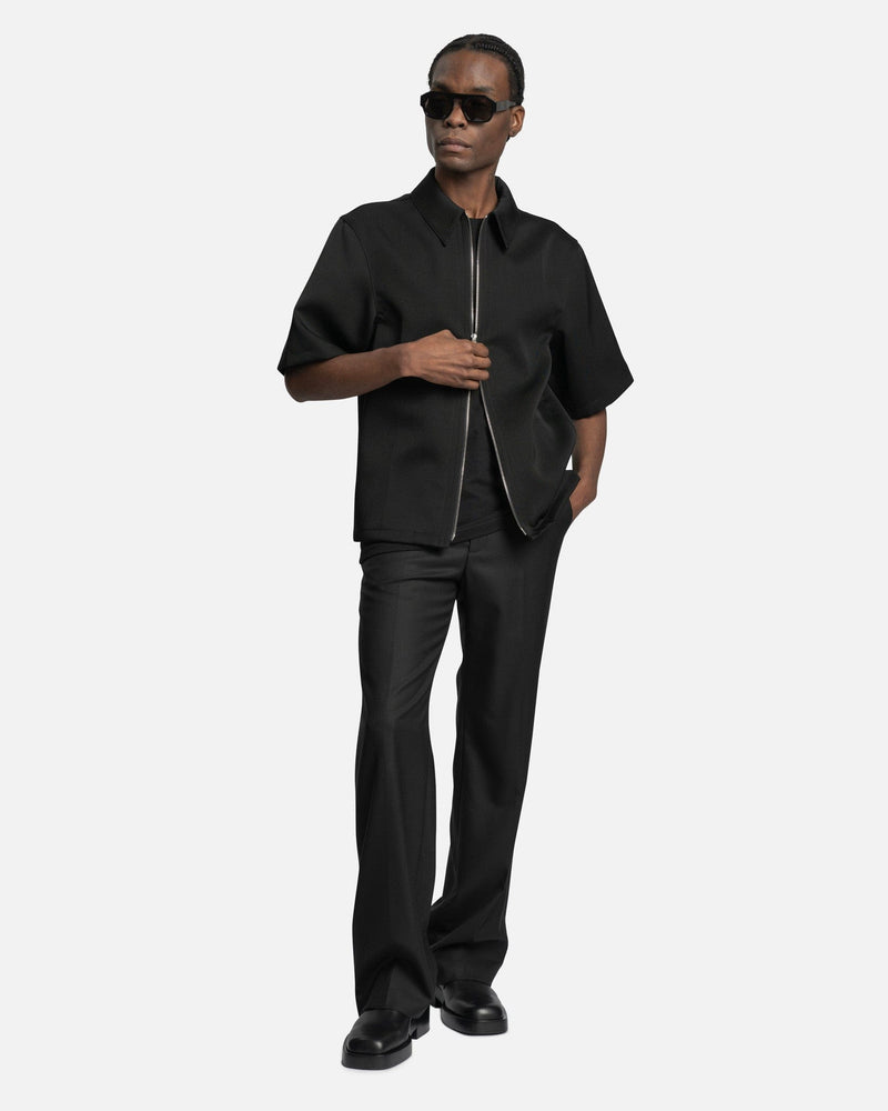Jil Sander Men's Shirts Grain de Poudre Wool Outershirt in Black