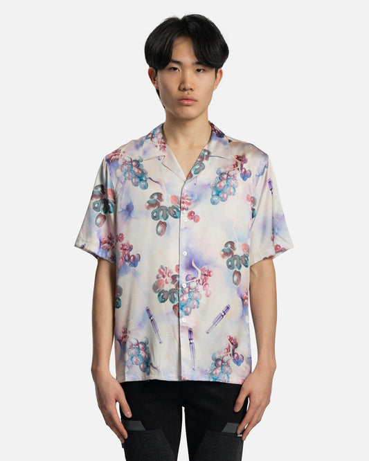Nahmias Men's Shirts Grape Swishers Silk S/S Button Down in Grape Print