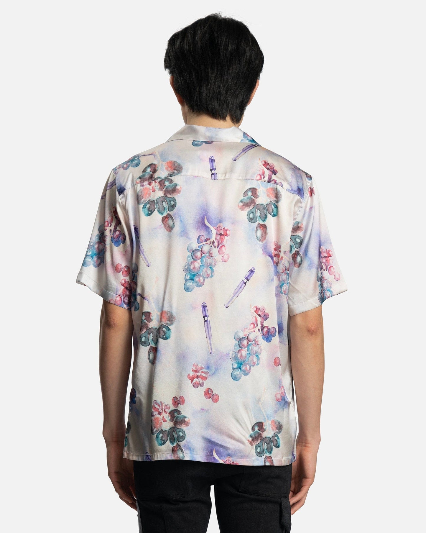 Nahmias Men's Shirts Grape Swishers Silk S/S Button Down in Grape Print