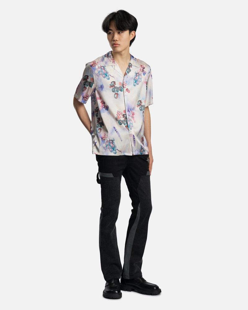 Nahmias Men's Shirts Grape Swishers Silk S/S Button Down in Grape Print