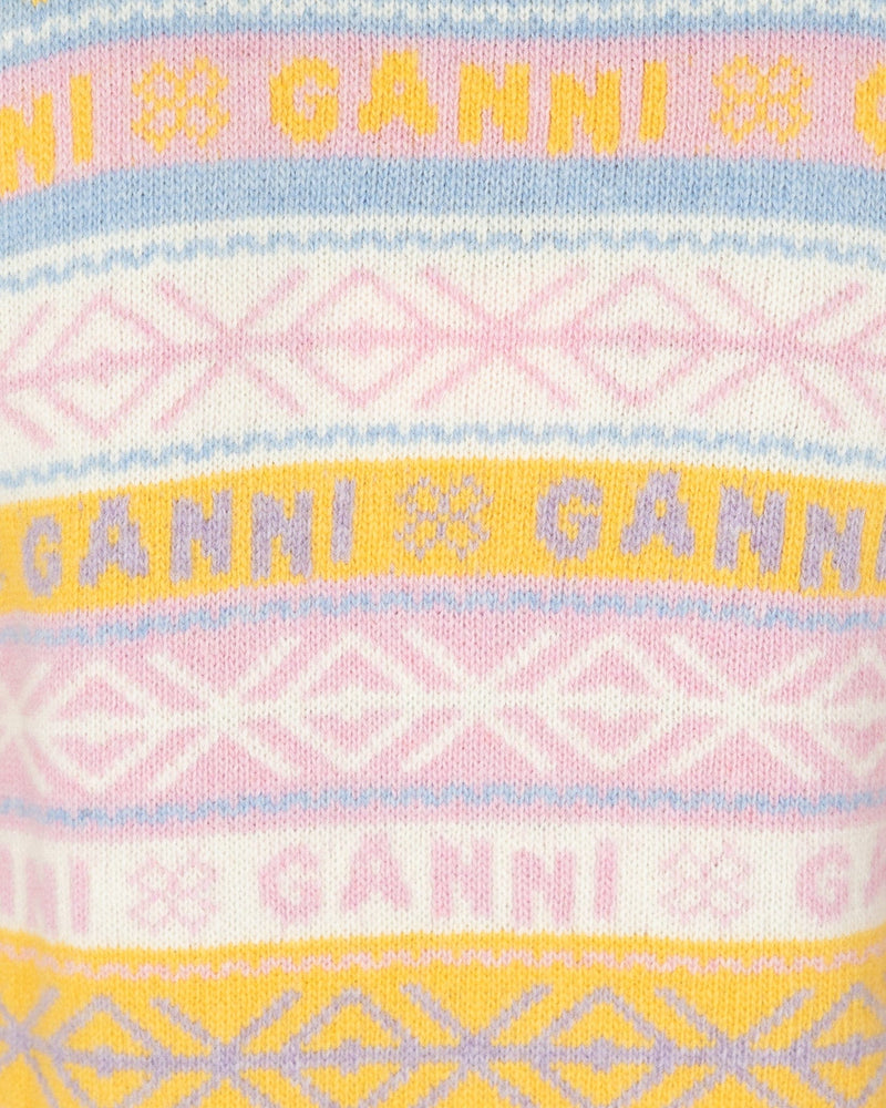 Ganni Women Sweaters Graphic Lambswool Vest in Multicolor