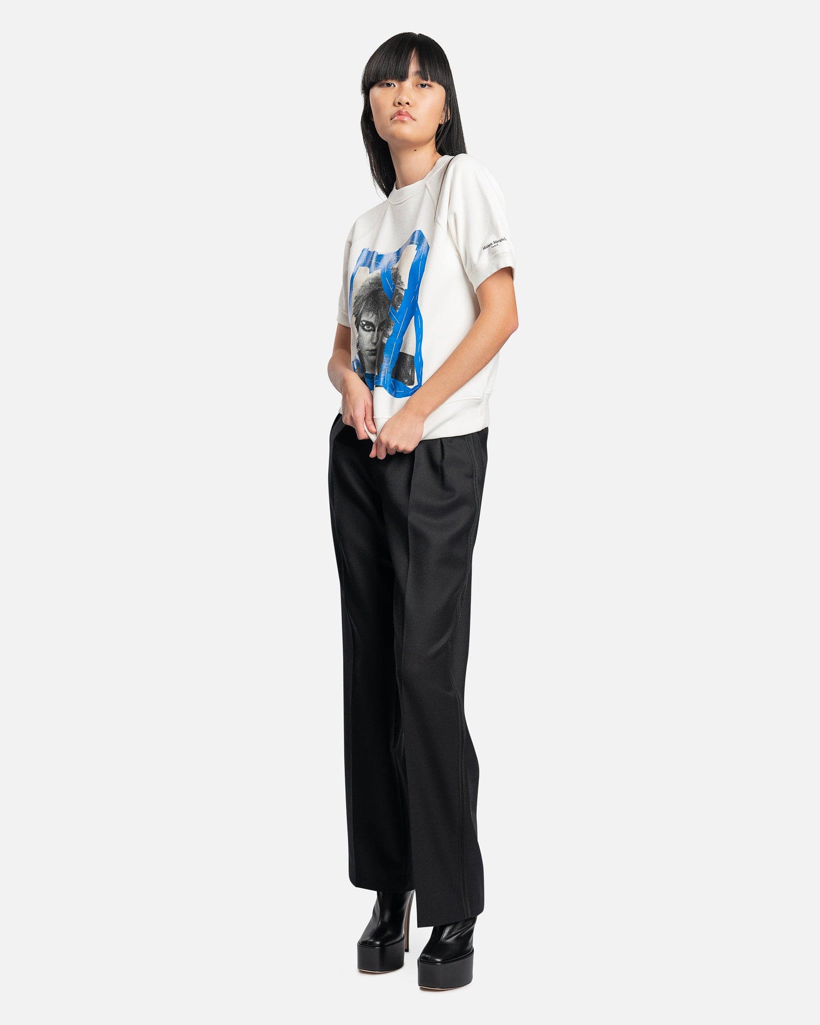 Maison Margiela Women Sweaters Graphic Print Sweater in White