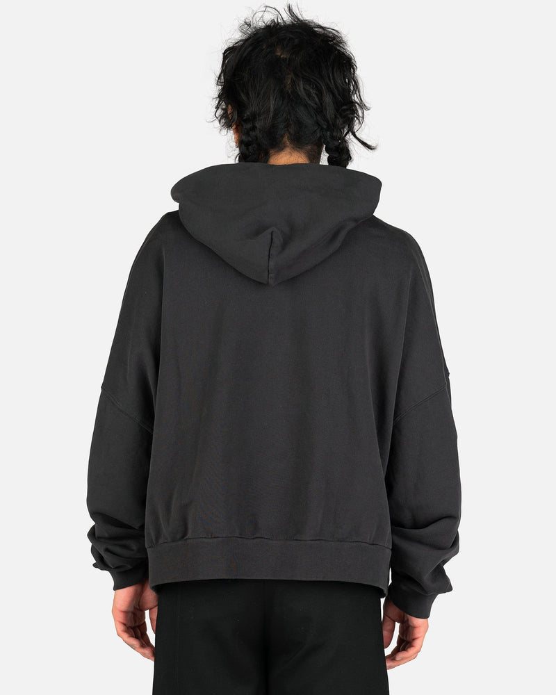 Willy Chavarria Men's Sweatshirts Greased Engine Buffalo Hoodie in Jet Black