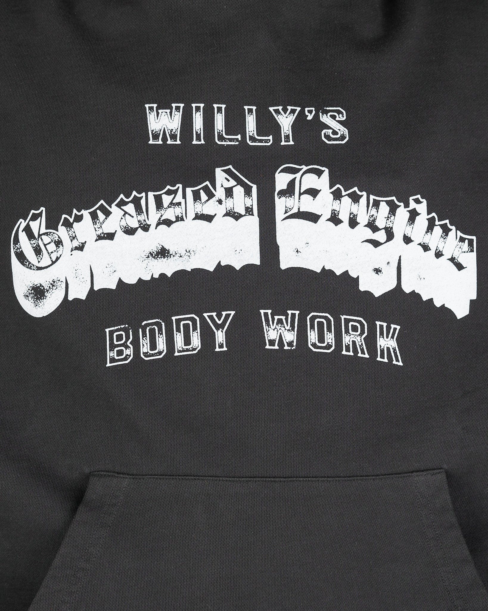 Willy Chavarria Men's Sweatshirts Greased Engine Buffalo Hoodie in Jet Black