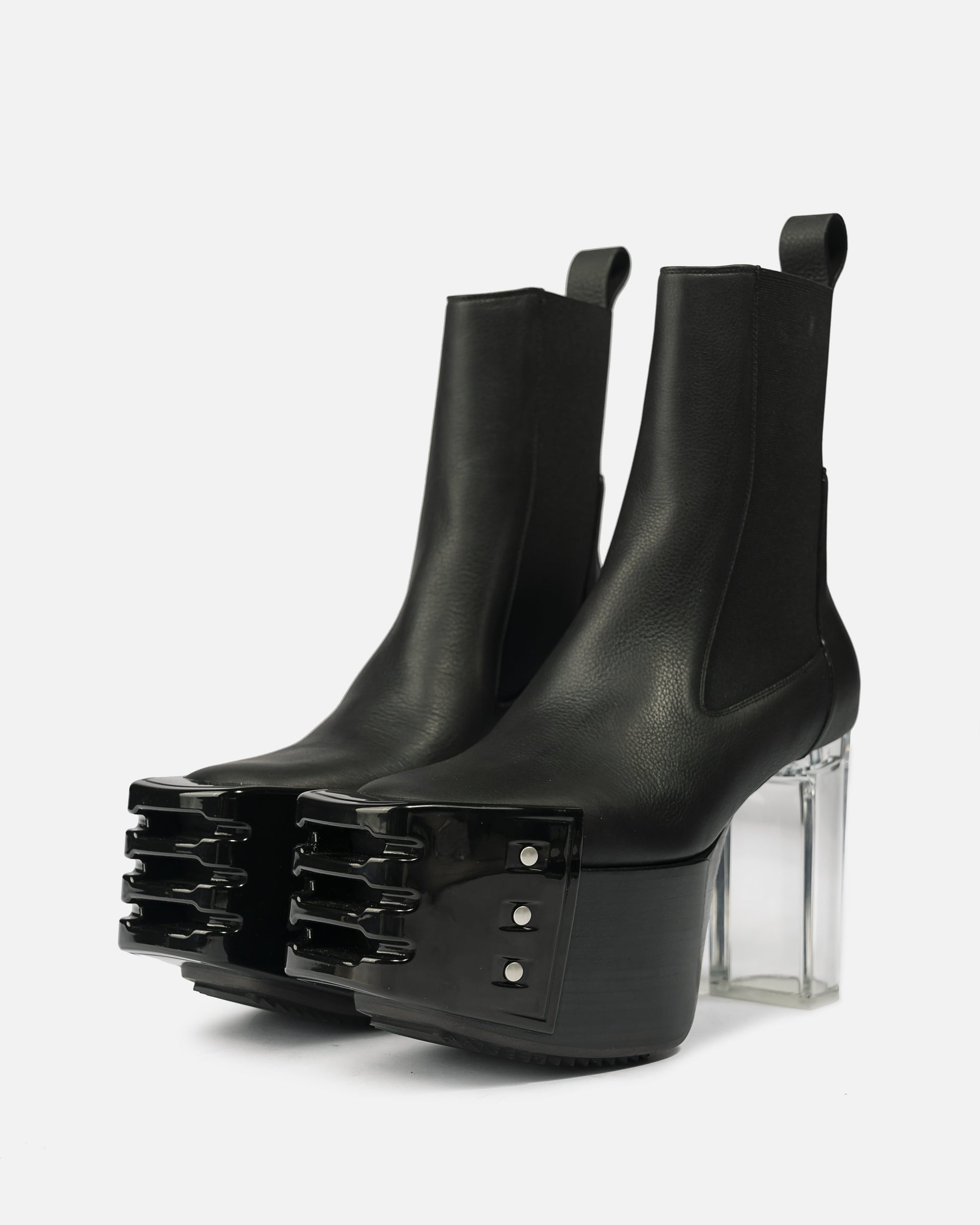 Rick Owens Men's Boots Grilled Kiss Boot in Black/Clear