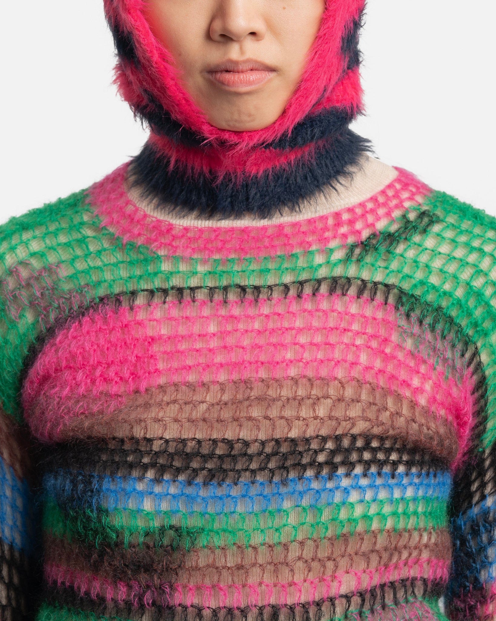 Andersson Bell Women Tops Hand Knitted Stripe Top in Pink