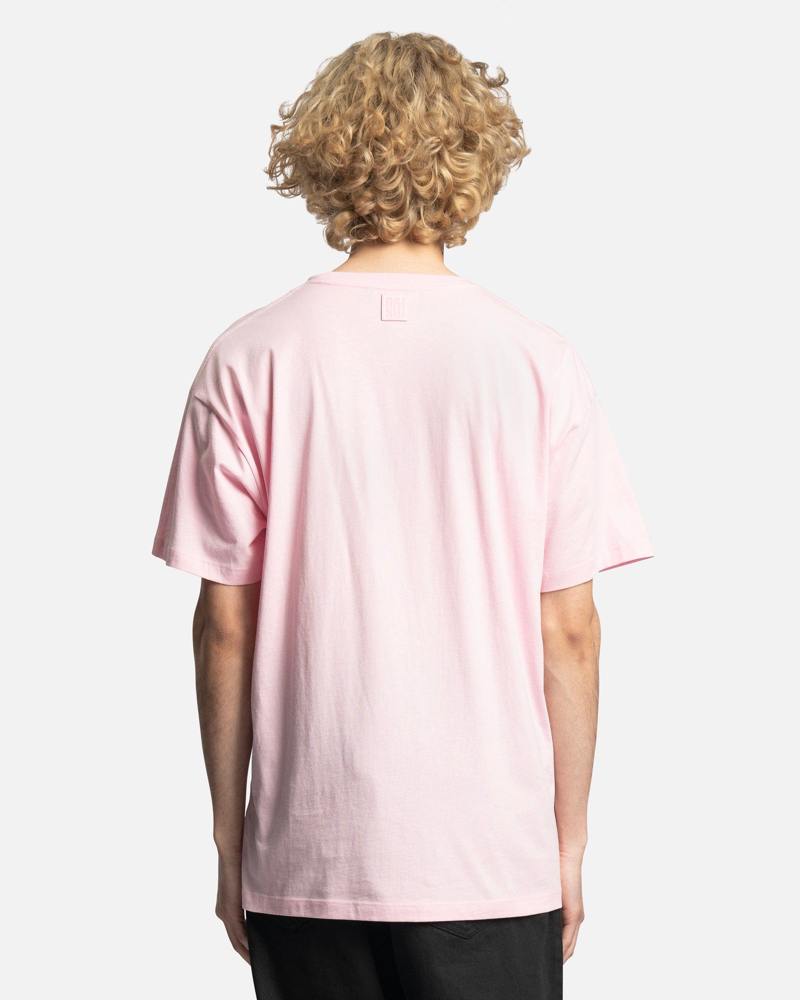 Raf Simons Men's T-Shirts Hand Sign Print Oversized T-Shirt in Salmon