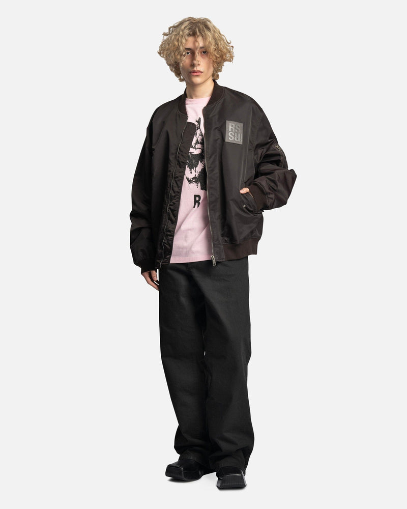 Raf Simons Men's T-Shirts Hand Sign Print Oversized T-Shirt in Salmon