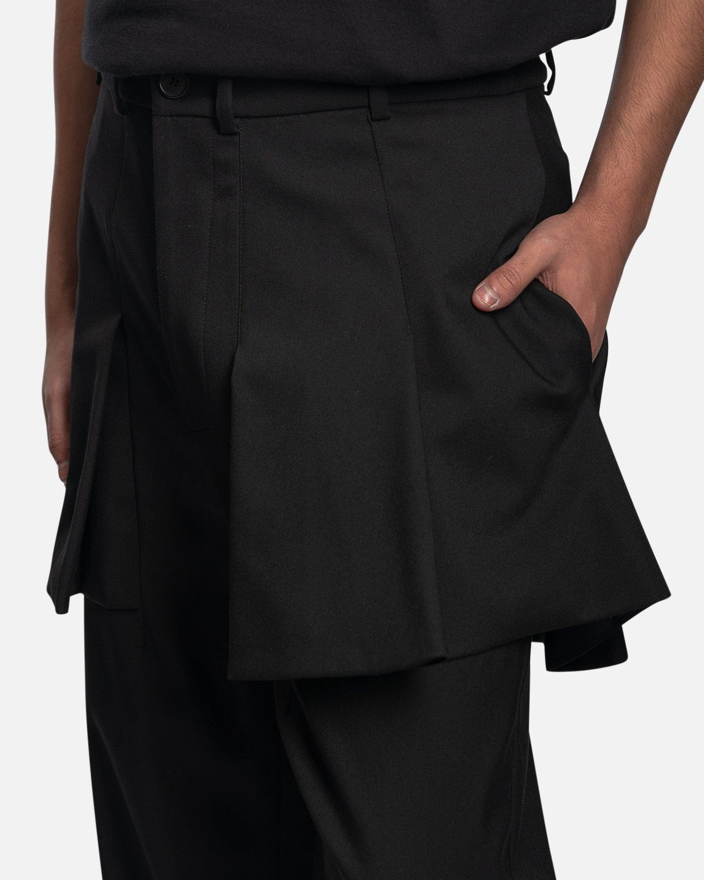 Goomheo Men's Pants Haroon Skirt Trousers in Aubergine Black