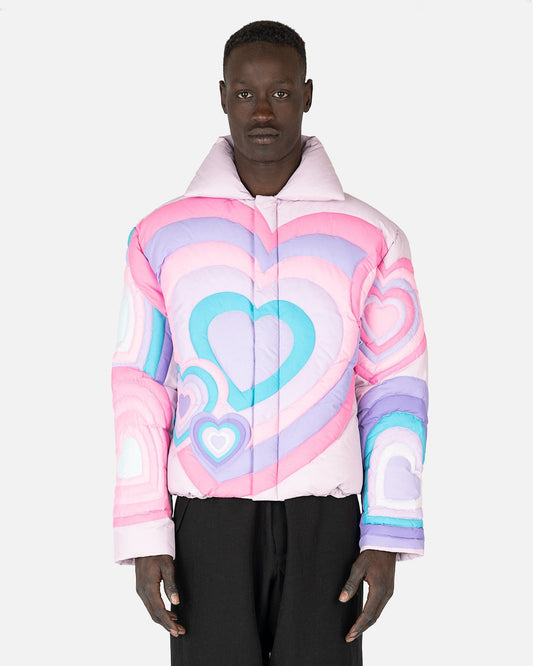 ERL Men's Jackets Hearts Puffer Jacket in Purple