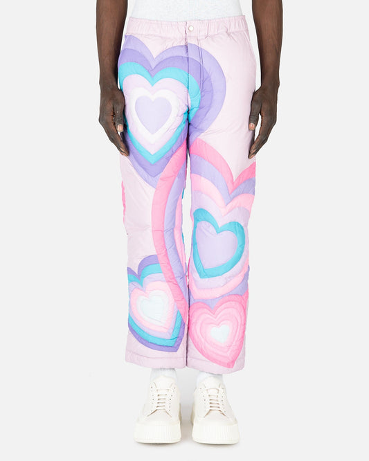 ERL Men's Pants Hearts Puffer Pants in Purple