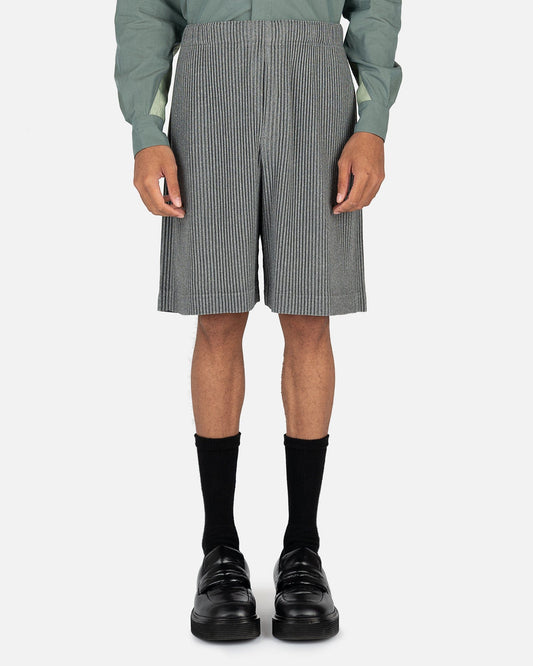 Homme Plissé Issey Miyake Men's Shorts Heather Pleats Shorts in Grey