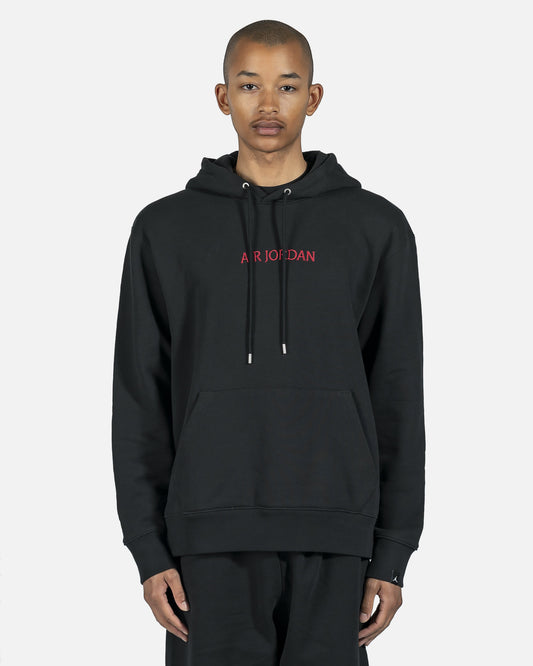 JORDAN Men's Sweatshirts Heavyweight Loopback Fleece Hoodie in Black/Red