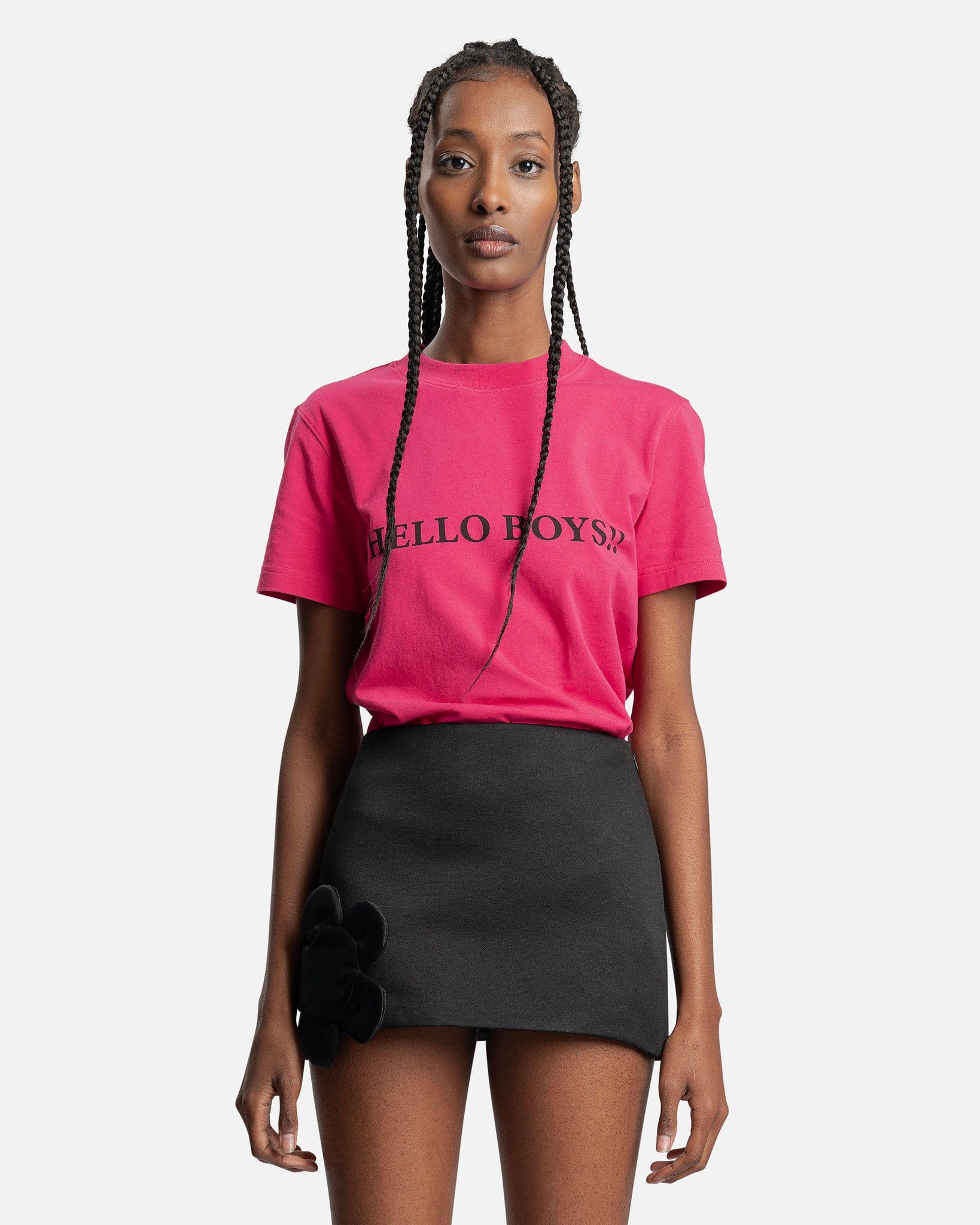 VETEMENTS Women T-Shirts Hello Boys Fitted T-Shirt in Pink