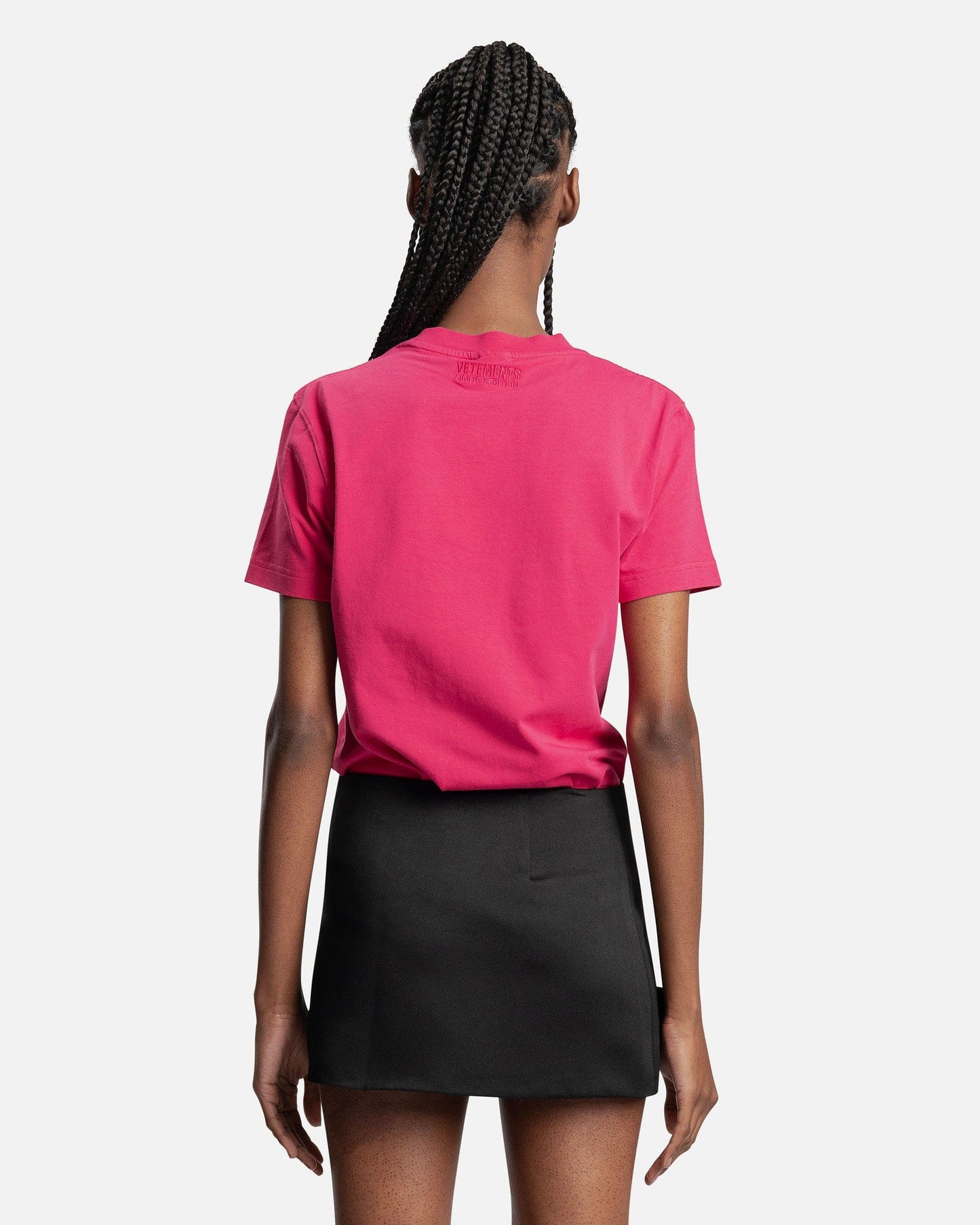 VETEMENTS Women T-Shirts Hello Boys Fitted T-Shirt in Pink