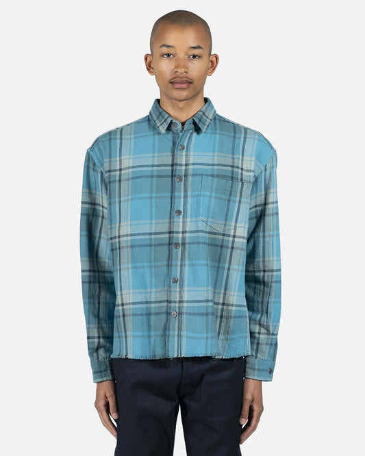 John Elliott Men's Shirts Hemi Oversized Shirt in Oceana Check