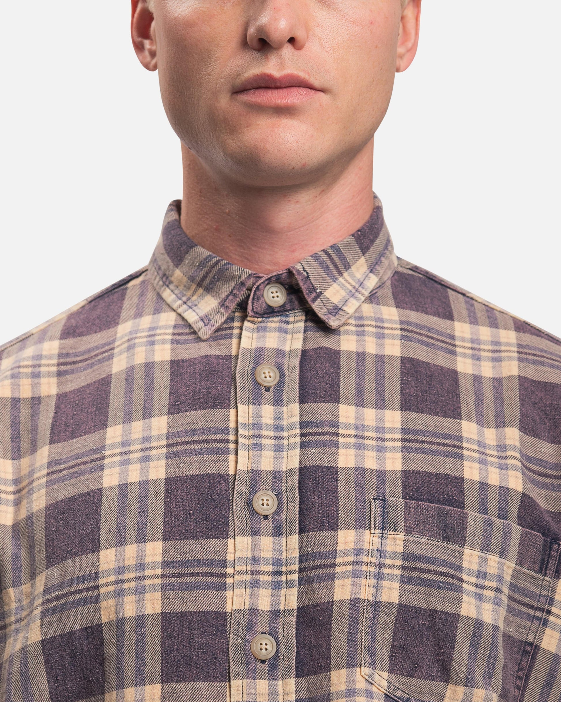 John Elliott Men's Jackets Hemi Oversized Shirt in Silverado Check