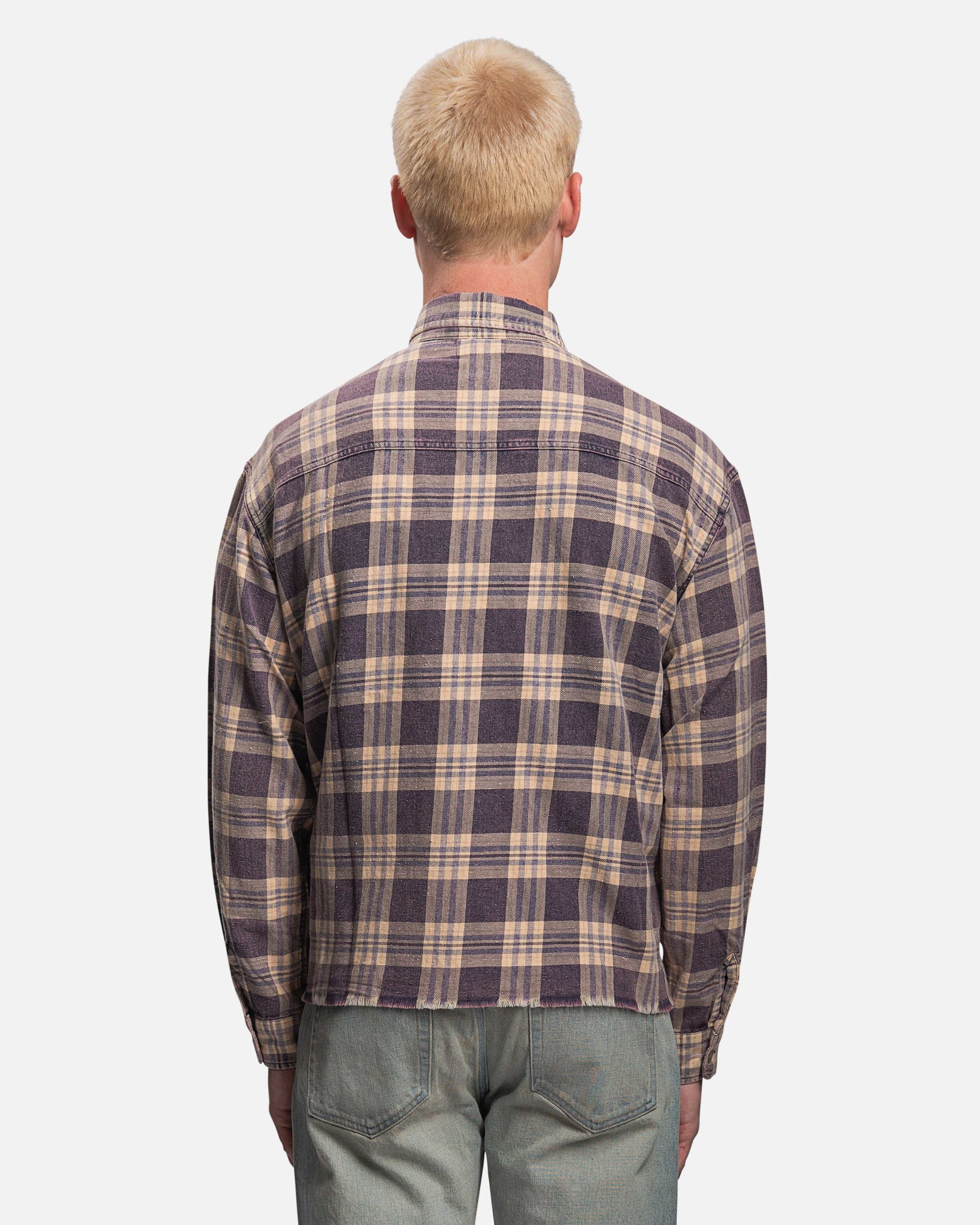 John Elliott Men's Jackets Hemi Oversized Shirt in Silverado Check