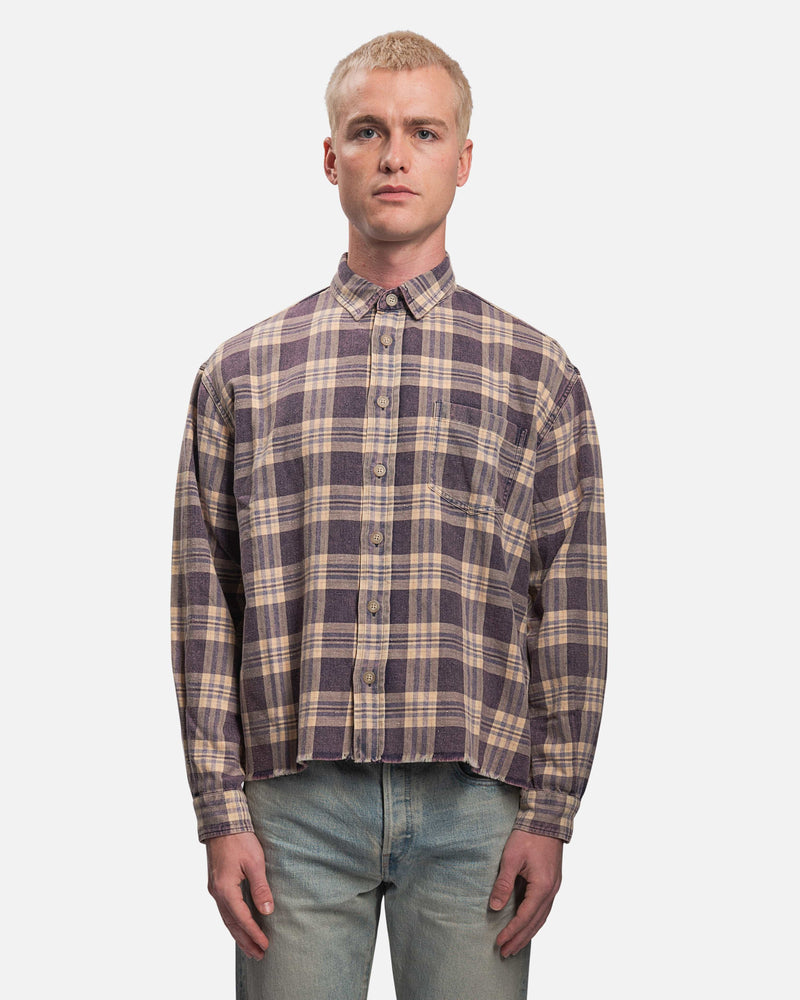 John Elliott Men's Jackets Hemi Oversized Shirt in Silverado Check