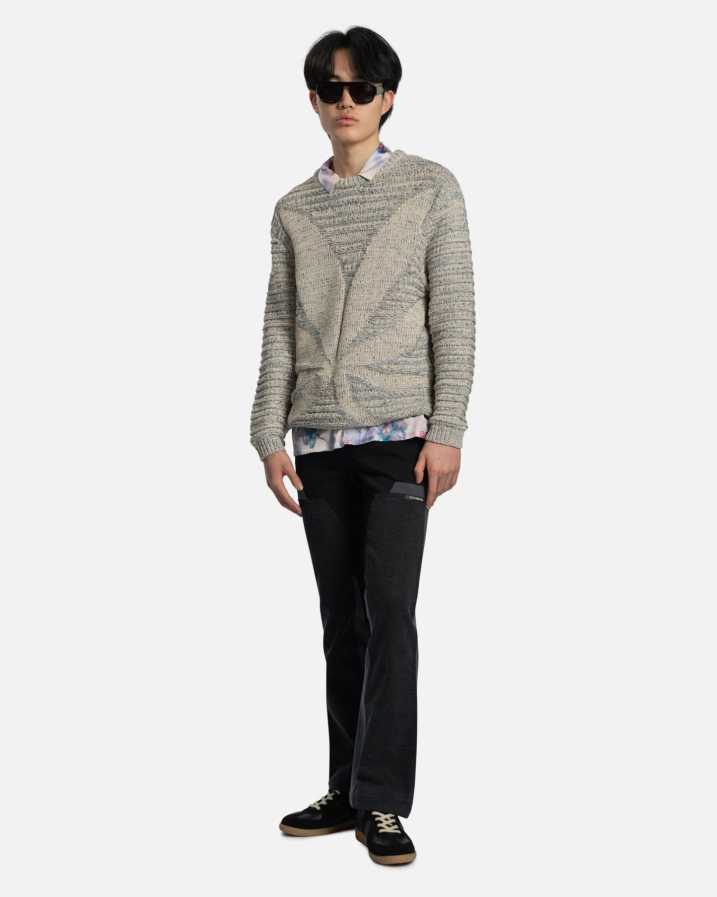 Nahmias Men's Sweater Hemp Crewneck in Light Blue