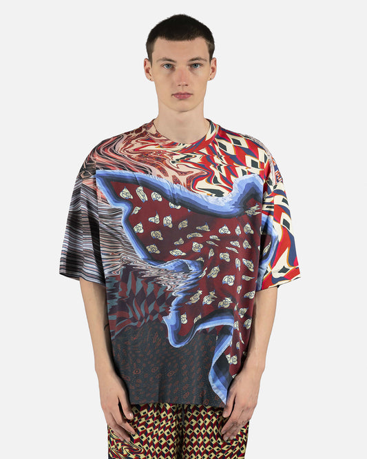 Dries Van Noten Men's T-Shirts Hen Tee in Burgundy